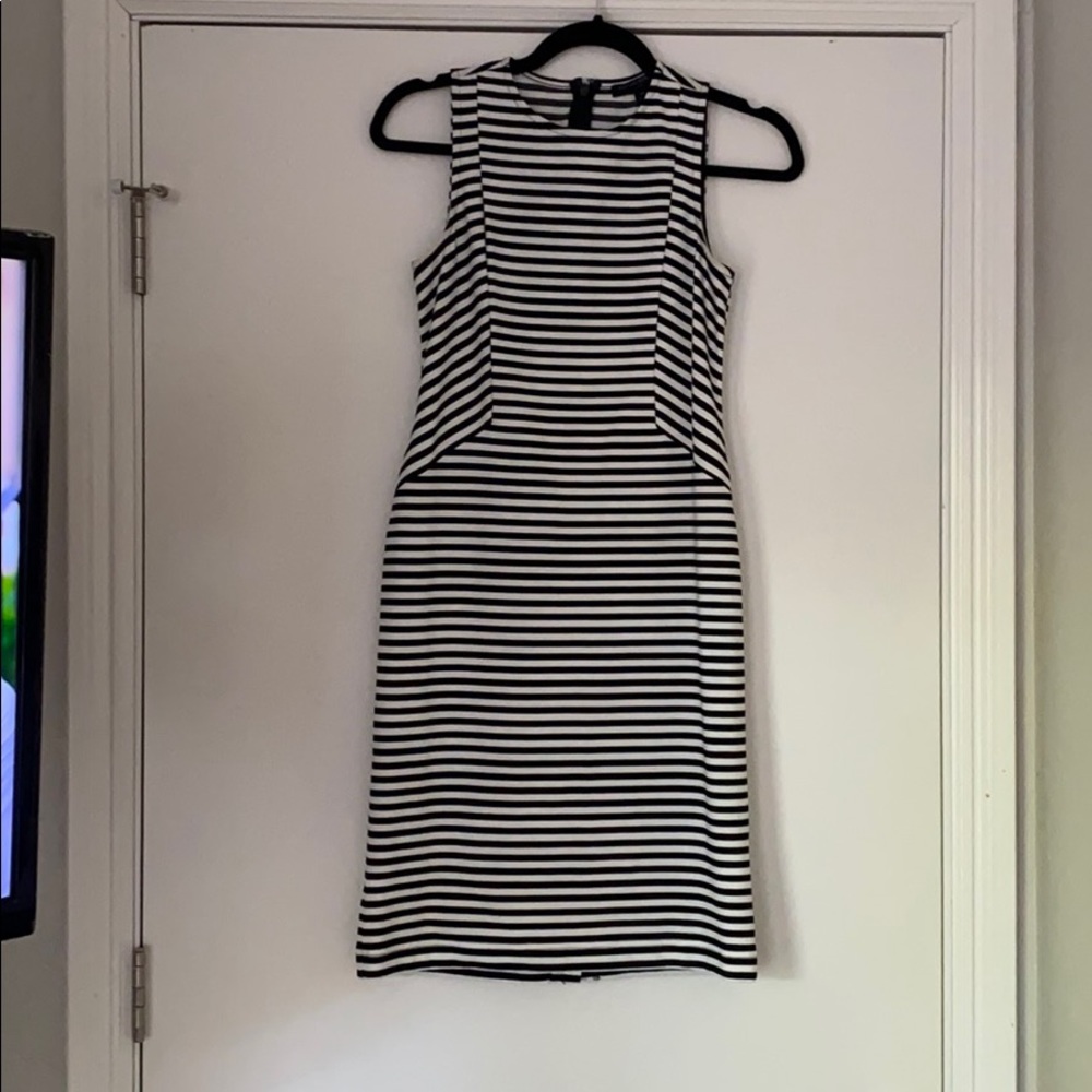 Black and white striped dress